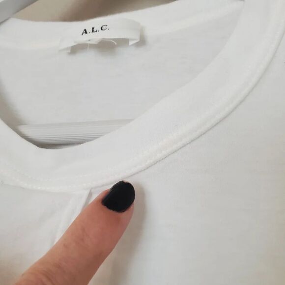 A.L.C. Jordan Faux Wrap Cotton White Long Sleeve Tee Size Small - Picture 9 of 10